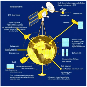 The Image Is A Diagram Of A Satellite System, Showing The Various Components And Their Functions