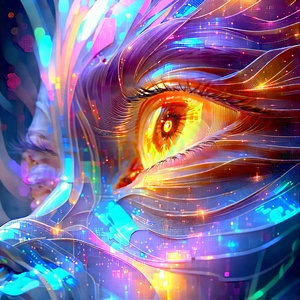 Abstract Holographic Art: Transformation represented through layered elements