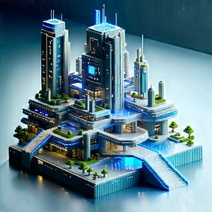 (futuristic:1.42) Innovation Hub With Model Futuristic