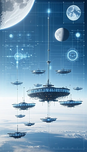 image, there large space station