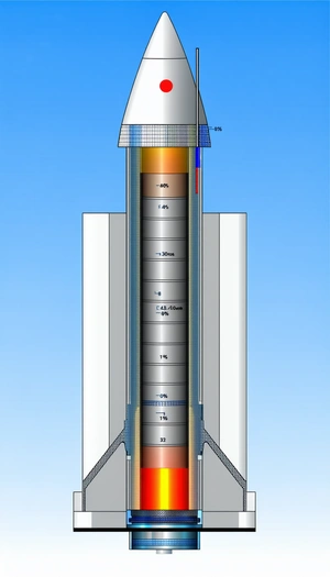 A Large Rocket Ship With A Tall, Cylindrical Structure At Its Center