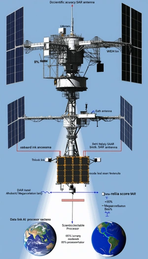 The Image Is A Diagram Showing The Different Parts Of A Satellite