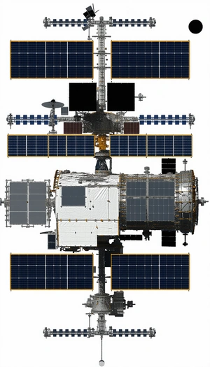 A Large Spacecraft Is Shown In A White And Black Image