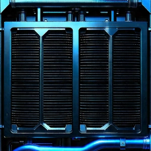 Close-up Of Cooling System With Large Blue