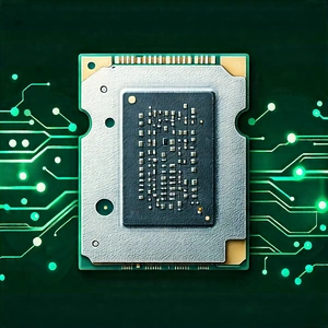 Close-up Of Memory Module With Computer Chip