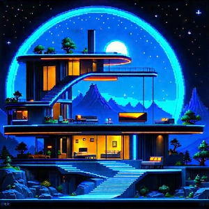 Futuristic Smart Home With Computer-generated, Model