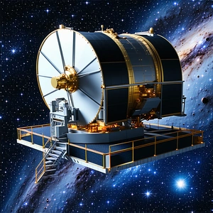 A Large Spacecraft, Possibly A Satellite Or A Space Station, Floating In The Vastness Of Space