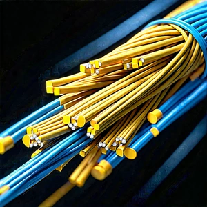 Close-up Of Fiber Optic Cables With Close-up Bunch