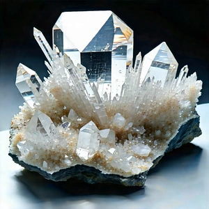 Abstract Aerial Photography: Crystal Composition With Depth With Large Crystal