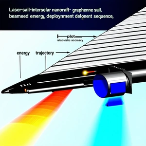 A Graphene Sail Is Shown In The Image, With A Blue Laser-sail Intersailar Nanocraft