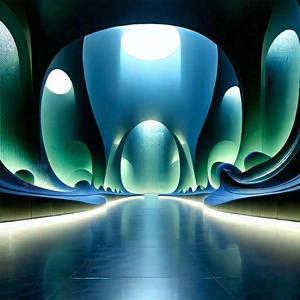(futuristic:1.47) Tech Startup Office With Blue White