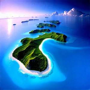 Nature Landscape Photography: Aerial View Of Coastal Islands With Beautiful Island