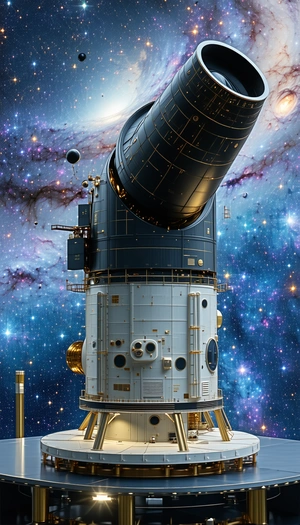 A Large Spacecraft, Possibly A Space Shuttle, Floating In The Vastness Of Space