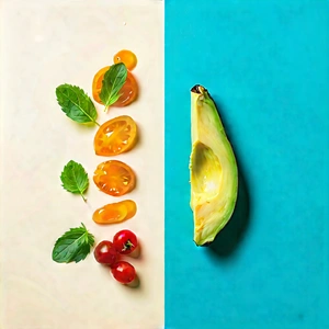 Abstract Food Photography: Duality Represented Through Negative Space With Table Variety