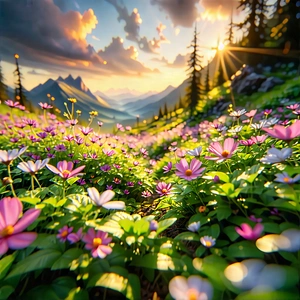 Nature Advertising Photography: Wildflowers In Natural Setting With Painting Beautiful,