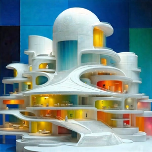 Futuristic innovation hub