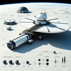 A Large Spacecraft With A Dome-shaped Structure On Top Of It