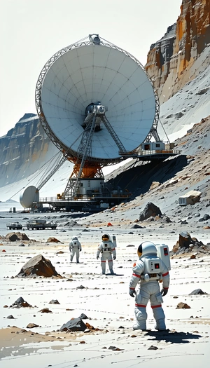 In The Image, There Are Three Astronauts Standing On A Rocky Surface, Possibly On A Distant Planet