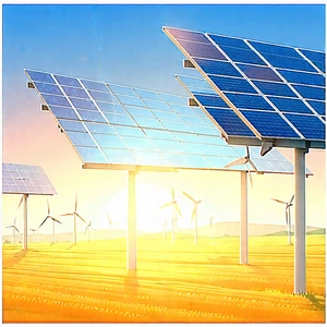 Tech Pastel Drawing: Innovative Renewable Energy Design With Image, There