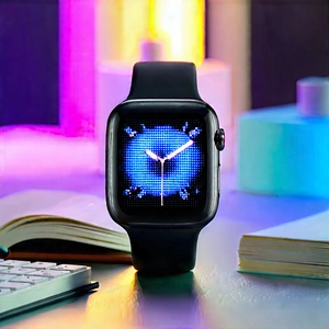 Smart Watch With Glowing Screen With Black Apple