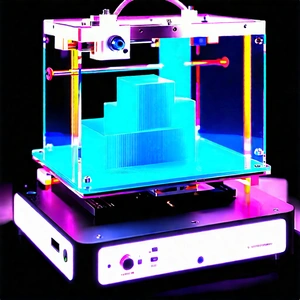 3d printer with neon accents