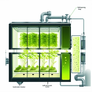 The Image Is A Drawing Of A Greenhouse, Showing The Various Plants And Their Growth Stages