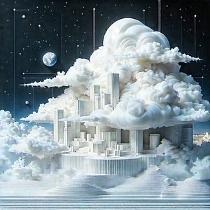 Cloud Computing Visualization With Large White