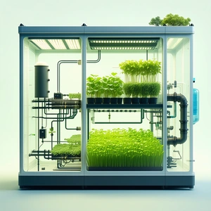 A Large, White, And Glass-walled Structure Filled With Various Plants