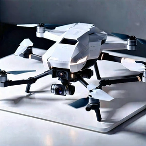 Tech Drone Photography: Educational Technology In Research Center With White Drone