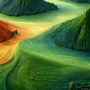 Abstract Landscape Photography: Macro View Of Synthetic Material With Colorful, Three-dimensional