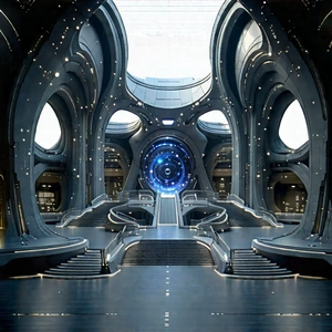 Futuristic innovation hub