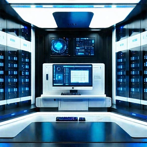 Futuristic Server Room With Image, There