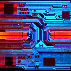 Circuit board with neon accents
