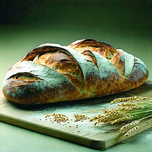 Lifestyle Editorial Photography: Artisanal Bread Prepared With Organic Components With Large Loaf