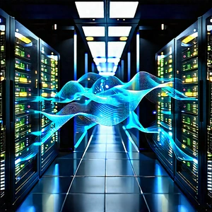 Server rack with data streams