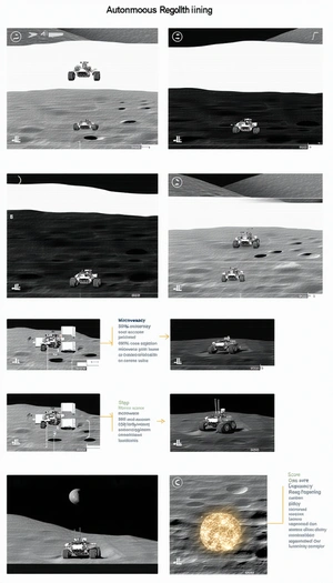 The Image Is A Collage Of Four Different Pictures Of A Rover On The Moon