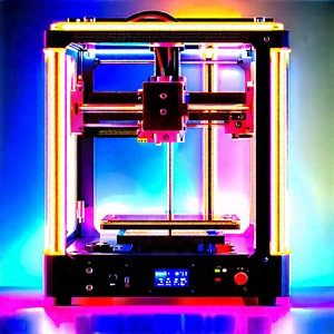 3d Printer With Neon Accents With Large, Colorful