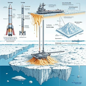 The Image Is A Diagram Showing The Relationship Between A Rocket, A Battleship, And A Submarine