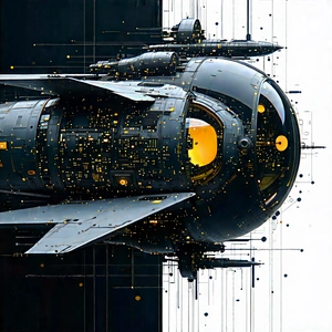 Aerospace Technology In Design Studio With Futuristic Spacecraft
