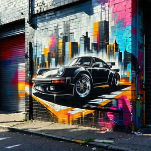 Urban Octane Render: Urban Street Art Viewing Scene With Black Yellow