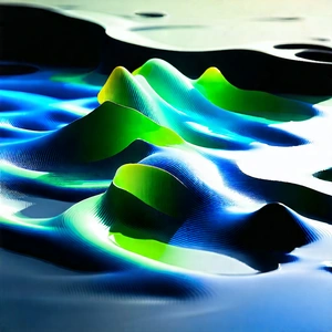 Fluid Dynamics Captured In Abstract Form With Blue Green