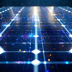 Solar Panel With Digital Particles With Solar Panel