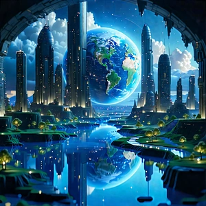 Artificial Intelligence Visualization With Futuristic Scene,