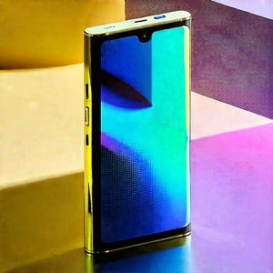Smartphone With Holographic Display With Shiny, Gold