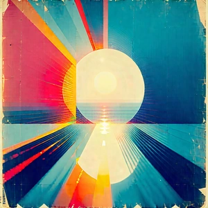 Abstract Retro Poster Style: Abstract interpretation of light refraction
