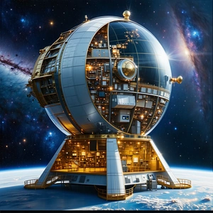 A Large, Futuristic Space Station With A Dome-shaped Structure