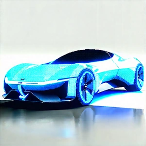 Innovative Electric Vehicle (design:1.35) With Blue Futuristic