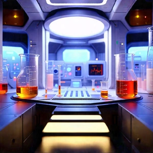 Futuristic Research Laboratory With Image, There