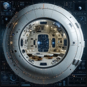 computer-generated (CGI) representation space station