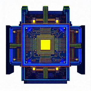 Quantum Computer With Laser Scanning With Close-up Computer